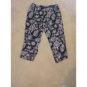 Bundle 2 Gloria Vanderbilt Women's XL Pull On Floral Leg Soft Pants Comfort